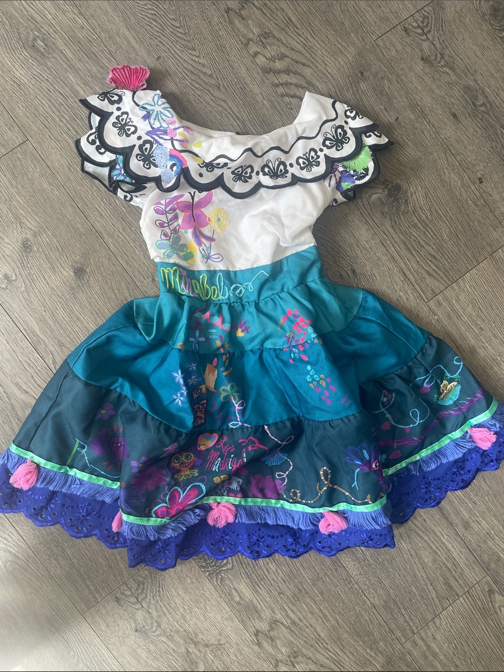 Disney White, Teal & Purple Floral Tiered Costume Dress
